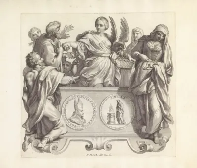 Portret Van Gregorio Barbarigo En De Personificaties Van Barmhartigheid En Vergoeding