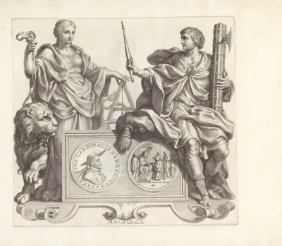 Portret Van Gregorio Barbarigo En De Personificaties Van Ethica En Autoriteit