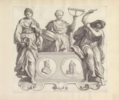 Portret Van Gregorio Barbarigo En De Personificaties Van Kwelling Onderscheid Van Goed En Kwaad En Achterklap