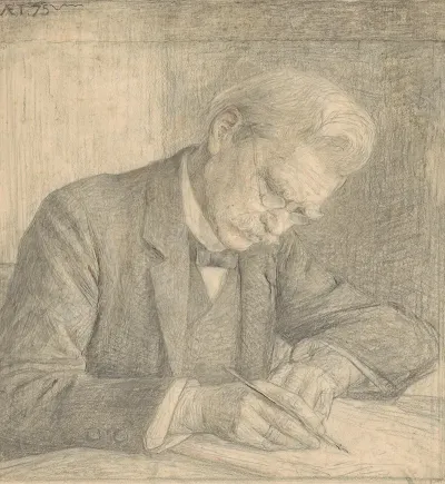 Portret Van J Van Der Vegt Schrijvend