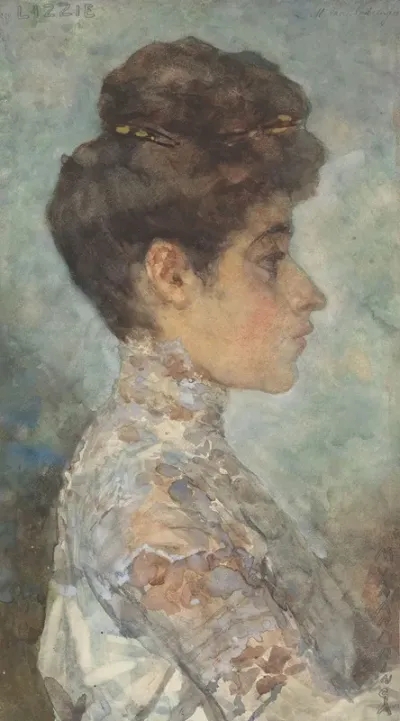 Portret Van Lizzy In Profiel Naar Rechts