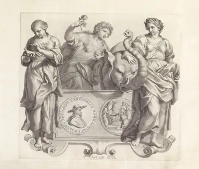 Portret Van Marcantonio Barbarigo En De Personificaties Van Beleefdheid Vriendelijkheid En Zachtmoedigheid