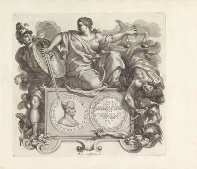 Portret Van Marco Barbarigo En De Personificaties Van Waakzaamheid En Gerechtigheid