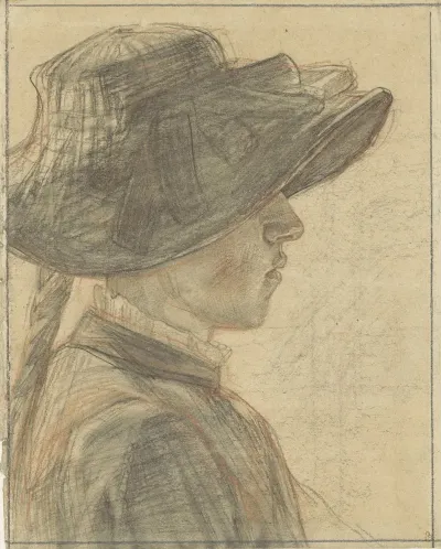 Portret Van Mejuffrouw A C E Veth Zuster Van De Tekenaar