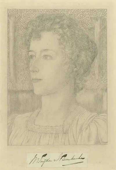Portret Van Mejuffrouw M Snijder Van Wissenkerke Met Op De Achtergrond Een Weide Met Bomen