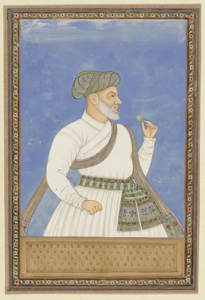 Portret Van Mulla Abd Al Samad Die Secretaris Dabir Van Sultan Abdullah Is Geweest
