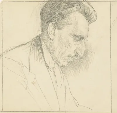 Portret Van P Visser Profiel Naar Rechts