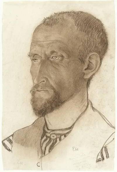 Portret Van Petrus Koninks Naar Links