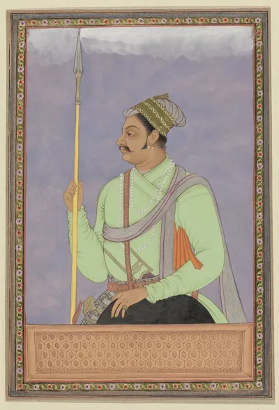 Portret Van Raja Man Sing Rajput Die Vizier Van Aurangzeb Is Geweest