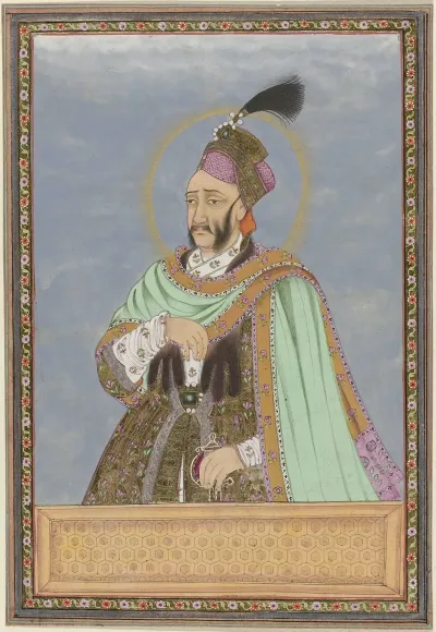 Portret Van Sultan Abdullah Zoon Van Sultan Muhammad Quli Na Zijn Vader Heeft Hij Over Golconda Geregeerd
