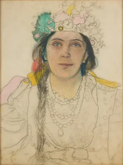 Portret Wandy Siemaszkowej W Roli Panny Mlodej W Weselu Stanislawa Wyspianskiego