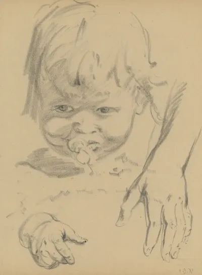 Portrettekening Van Een Zittend Kind 2