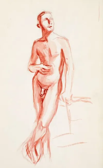 Poseeraava Alaston Mies