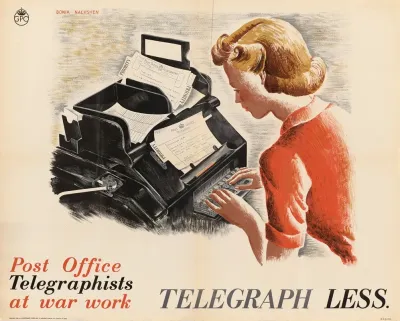 Post Office Telegraphists At War Work Telegraph Less