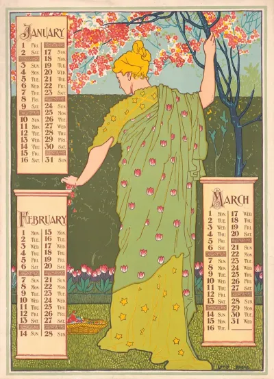 Poster Calendar For 1897 January February March
