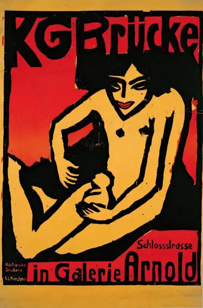Poster For The Exhibition For The Artists Group Die Brucke At The Arnold Gallery Dresden