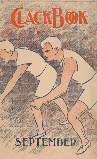 Poster Shows Two Male Athletes Preparing To Race