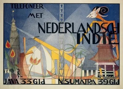 Poster Telefoneer Met Nederlandsch Indie Telephone With The Dutch East Indies