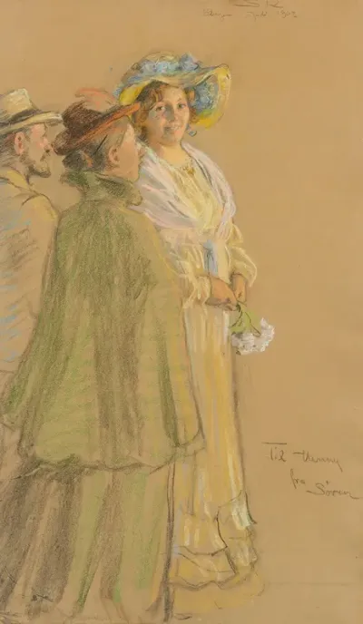 Postmaster Schroder Anna Ancher And Henny Brodersen