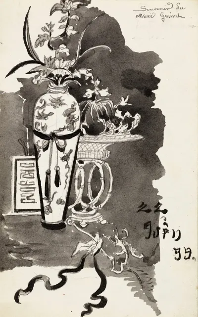 Potiches Orientales Avec Des Fleurs