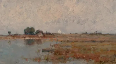 Potomac Marshlands With The United States Capitol In The Distance