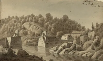 Potomac River Chain Bridge At Little Falls