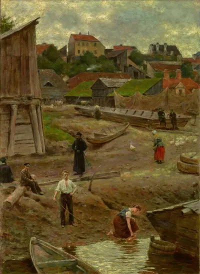 Powisle Bank Of The Vistula In Warsaw