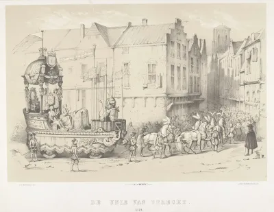 Praalwagen Verbeeldende De Unie Van Utrecht Van 1579