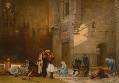 Prayer In The Mosque Cairo