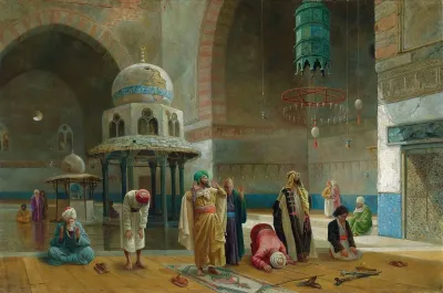 Prayer In The Mosque Of Sultan Hasan Cairo