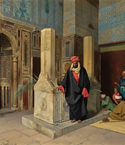 Praying In The Blue Mosque Cairo