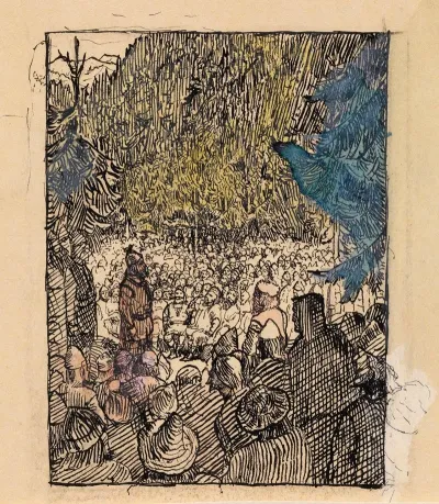 Preparation For Illustration In Snorre Sturlason Kongesagaer