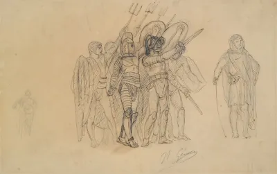 Preparatory Study For Ave Caesar Morituri Te Salutant Hail Caesar We Who Are About To Die Salute You