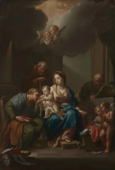 Presentation Sketch For The Holy Family With Saints Anne Joachim And John The Baptist For Santa Maria In Via Lata Roma