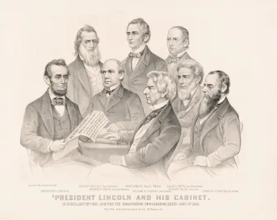 President Lincoln And His Cabinet In Council Sept 22nd 1862 Adopting The Emancipation Proclamation Issued Jany 1st 1863