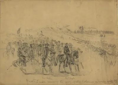 President Lincoln Reviewing The Army Of The Potomac On Monday April 6 1863