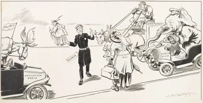 President Woodrow Wilson As A Traffic Cop