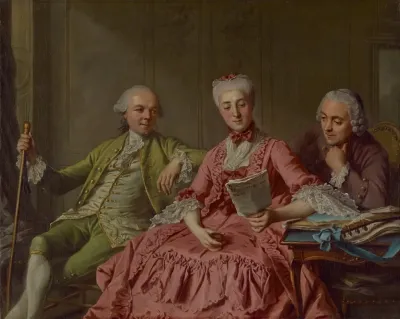 Presumed Portrait Of The Duc De Choiseul And Two Companions