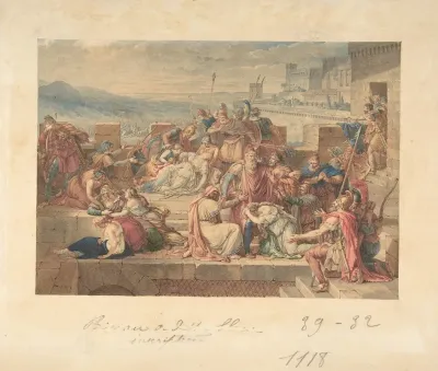 Priam And His Family Mourning The Death Of Hector