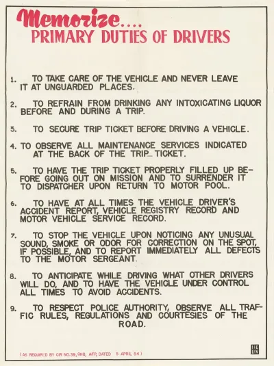 Primary Duties Of Drivers