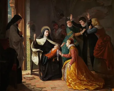 Primer Milagro De Santa Teresa De Jesus Resurreccion De Su Sobrino Don Gonzalo Ovalle Hijo De Su Hermana Dona Juana De Ahumada
