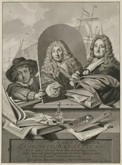 Princeps Marium Pictor Ludolphus Bakhuisen Ita Seipsum Pinxit