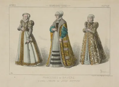 Princesses De Baviere Dapres Loeuvre De Josse Hamman Xvie Siecle Costumes Civils Femmes Allemagne