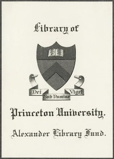 Princeton University Library Alexander Library Fund