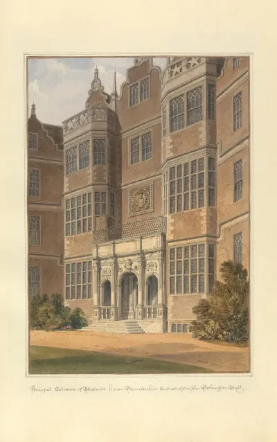 Principal Entrance Of Westwood House Worcestershire The Seat Of Sir John Packington Bart