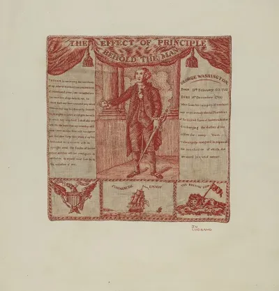 Printed Textile Of George Washington