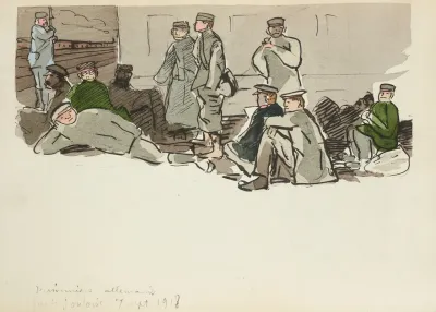 Prisonniers Allemands Gare De Pontoise 7 Septembre 1918