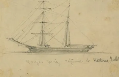 Prize Brig Captured At Hatteras Inlet