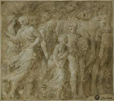 Procession Of Figures And Oxen