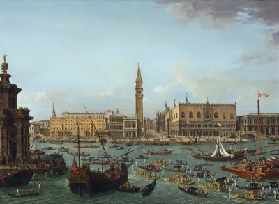 Procession Of Gondolas In The Bacino Di San Marcovenice